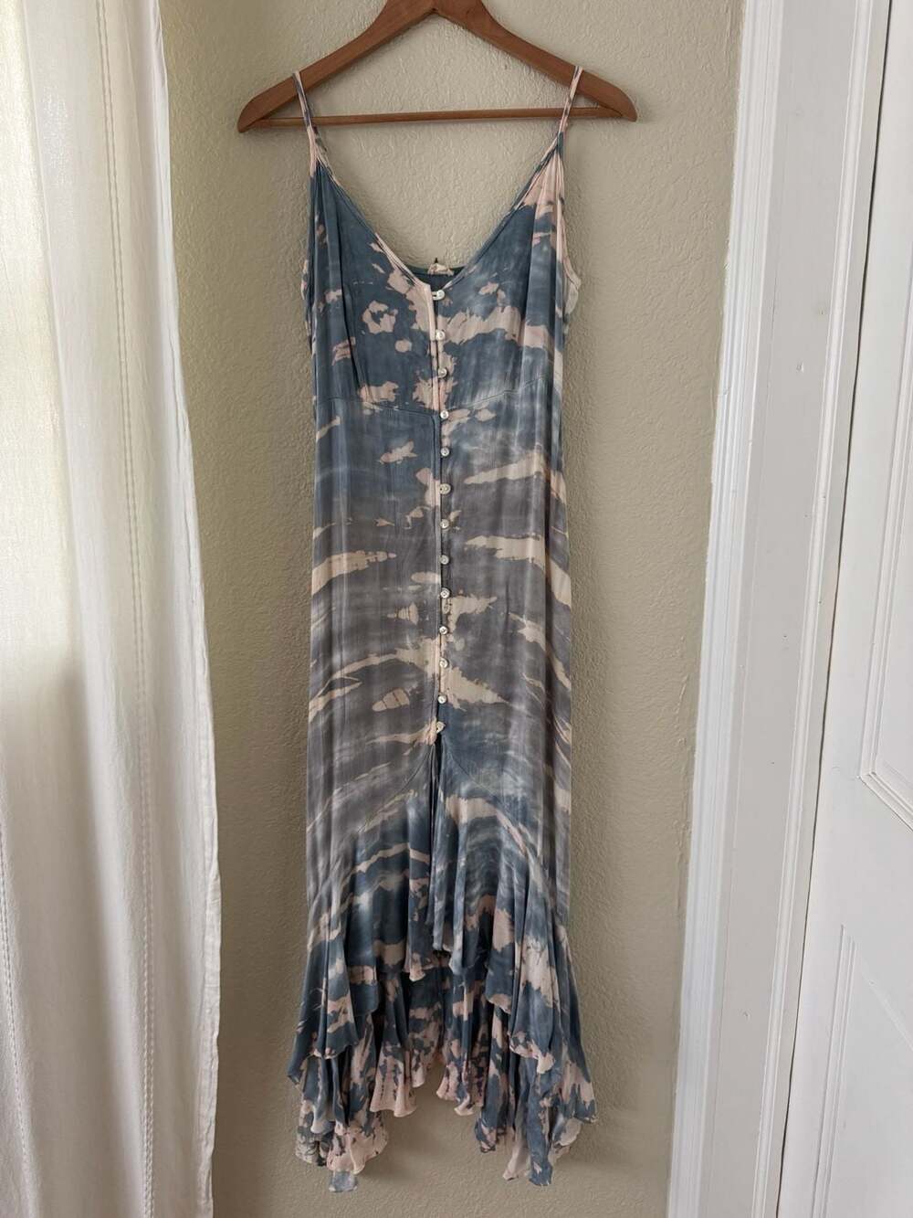 Surf Gypsy Tie Dye Button Front Maxi Dress